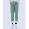 imageYeokou Womens Sherpa Lined Sweatpants Winter Warm Fleece Joggers Casual Lounge PantsGreen
