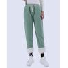 imageYeokou Womens Sherpa Lined Sweatpants Winter Warm Fleece Joggers Casual Lounge PantsGreen