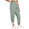 imageYeokou Womens Sherpa Lined Sweatpants Winter Warm Fleece Joggers Casual Lounge PantsGreen