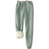 imageYeokou Womens Sherpa Lined Sweatpants Winter Warm Fleece Joggers Casual Lounge PantsGreen