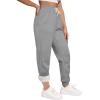 imageYeokou Womens Sherpa Lined Sweatpants Winter Warm Fleece Joggers Casual Lounge PantsLight Grey