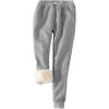imageYeokou Womens Sherpa Lined Sweatpants Winter Warm Fleece Joggers Casual Lounge PantsLight Grey