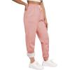 imageYeokou Womens Sherpa Lined Sweatpants Winter Warm Fleece Joggers Casual Lounge PantsPink