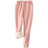imageYeokou Womens Sherpa Lined Sweatpants Winter Warm Fleece Joggers Casual Lounge PantsPink