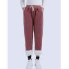 imageYeokou Womens Sherpa Lined Sweatpants Winter Warm Fleece Joggers Casual Lounge PantsWine Red