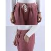 imageYeokou Womens Sherpa Lined Sweatpants Winter Warm Fleece Joggers Casual Lounge PantsWine Red