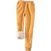 imageYeokou Womens Sherpa Lined Sweatpants Winter Warm Fleece Joggers Casual Lounge PantsYellow