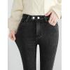 imageYeokou Womens Warm Sherpa Fleece Lined Stretch Slim Denim Leggings Thick Skinny Winter JeansDarkgrey