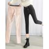 imageYeokou Womens Warm Sherpa Fleece Lined Stretch Slim Denim Leggings Thick Skinny Winter JeansDarkgrey