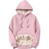 imageYeokou Womens Athletic Hoodies Sherpa Fleece Lined Workout Pullover Winter Warm Thicken SweatshirtPink