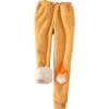 imageYeokou Womens Sherpa Lined Sweatpants Winter Warm Fleece Joggers Casual Lounge PantsYellow