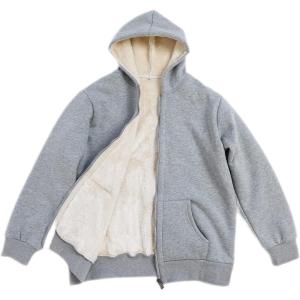 imageYeokou Unisex Boys Girls Kids Winter Sherpa Lined Zip Up Sweatshirt Jacket HoodieLightgrey