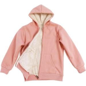 imageYeokou Unisex Boys Girls Kids Winter Sherpa Lined Zip Up Sweatshirt Jacket HoodiePink