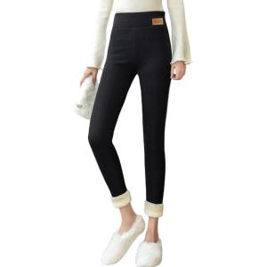 imageYeokou Womens Warm Sherpa Lined Athletic Sweatpants Jogger Fleece PantsBlackskinny