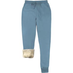 imageYeokou Womens Warm Sherpa Lined Athletic Sweatpants Jogger Fleece PantsDustyblue