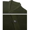 imageYeokou Mens Shawl Collar Cardigans Slim Fit Button Cable Knit Black Sweater PocketsShawl Collar Armygreen