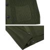 imageYeokou Mens Shawl Collar Cardigans Slim Fit Button Cable Knit Black Sweater PocketsShawl Collar Armygreen