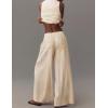 imageYeokou Womens Wide Leg Casual Pants Elastic Waist Drawstring Palazzo Pants Cotton Lounge Trousers with PocketsBeige