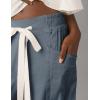 imageYeokou Womens Wide Leg Casual Pants Elastic Waist Drawstring Palazzo Pants Cotton Lounge Trousers with PocketsGreyblue