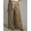 imageYeokou Womens Wide Leg Casual Pants Elastic Waist Drawstring Palazzo Pants Cotton Lounge Trousers with PocketsKhaki
