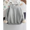 imageYeokou Womens Winter Hoodies Pullover Sherpa Fleece Warm Heavyweight SweatshirtGreycrewneck
