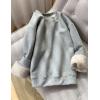 imageYeokou Womens Winter Hoodies Pullover Sherpa Fleece Warm Heavyweight SweatshirtGreycrewneck
