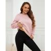 imageYeokou Womens Winter Hoodies Pullover Sherpa Fleece Warm Heavyweight SweatshirtPinkcrewneck