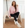 imageYeokou Womens Winter Hoodies Pullover Sherpa Fleece Warm Heavyweight SweatshirtPinkcrewneck