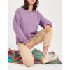 imageYeokou Womens Winter Hoodies Pullover Sherpa Fleece Warm Heavyweight SweatshirtPurplecrewneck