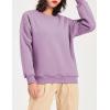 imageYeokou Womens Winter Hoodies Pullover Sherpa Fleece Warm Heavyweight SweatshirtPurplecrewneck