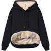 imageYeokou Womens Winter Hoodies Pullover Sherpa Fleece Warm Heavyweight SweatshirtBlackhoodie