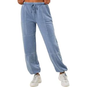 imageYeokou Womens Joggers Elastic Solid Color Sweatpants Track Pants Workout Running Athletic Gym Pants with Pockets
