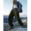 imageYeokou Womens Sherpa Fleece Lined Sweatpants Joggers Winter Warm Outdoor Lounge Pants Multi PocketsArmygreen