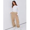 imageYeokou Womens Sherpa Fleece Lined Sweatpants Joggers Winter Warm Outdoor Lounge Pants Multi PocketsKhaki