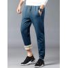imageYeokou Mens Winter Warm Sherpa Lined Active Thermal Jogger Fleece Sweatpants PantBlue