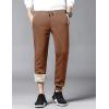 imageYeokou Mens Winter Warm Sherpa Lined Active Thermal Jogger Fleece Sweatpants PantBrown