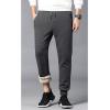 imageYeokou Mens Winter Warm Sherpa Lined Active Thermal Jogger Fleece Sweatpants PantGreyribbed Cuff