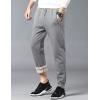 imageYeokou Mens Winter Warm Sherpa Lined Active Thermal Jogger Fleece Sweatpants PantLightgreyribbed Cuff