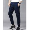 imageYeokou Mens Winter Warm Sherpa Lined Active Thermal Jogger Fleece Sweatpants PantNavyribbed Cuff