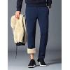 imageYeokou Mens Winter Warm Sherpa Lined Active Thermal Jogger Fleece Sweatpants PantNavystraight Leg