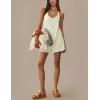 imageYeokou Casual Sleeveless Rompers for Women Summer Beach Vacation Stretchy Cotton Racerback Overall Shorts with PocketsBeige