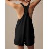 imageYeokou Casual Sleeveless Rompers for Women Summer Beach Vacation Stretchy Cotton Racerback Overall Shorts with PocketsBlack