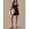imageYeokou Casual Sleeveless Rompers for Women Summer Beach Vacation Stretchy Cotton Racerback Overall Shorts with PocketsBlack