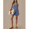 imageYeokou Casual Sleeveless Rompers for Women Summer Beach Vacation Stretchy Cotton Racerback Overall Shorts with PocketsBluegrey