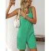 imageYeokou Casual Sleeveless Rompers for Women Summer Beach Vacation Stretchy Cotton Racerback Overall Shorts with PocketsGreen