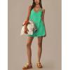 imageYeokou Casual Sleeveless Rompers for Women Summer Beach Vacation Stretchy Cotton Racerback Overall Shorts with PocketsGreen