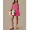 imageYeokou Casual Sleeveless Rompers for Women Summer Beach Vacation Stretchy Cotton Racerback Overall Shorts with PocketsHotpink