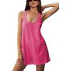 imageYeokou Casual Sleeveless Rompers for Women Summer Beach Vacation Stretchy Cotton Racerback Overall Shorts with PocketsHotpink