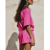 imageYeokou Cotton Rompers for Women Summer 2025 Casual Short Sleeve Waist Adjustable Belt Solid Color Stretchy Loose JumpsuitsRosered