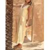 imageYeokou Women Button Down Jumpsuits Cotton Linen Sleeveless Casual Wide Legs Rompers Loose Overall With PocketsLemonyellow